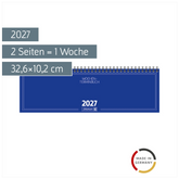 Querterminbuch Mod. 774 2027 | 32,6×10,2 cm, Karton, blau