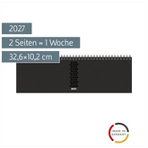 Querterminbuch Mod. 774 2027 „Black Classic“ | 32,6×10,2 cm, Kunststoff
