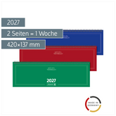 Querterminbuch Mod. 775 2027 | 42×13,7 cm, Karton, sortiert