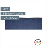 Querterminbuch Mod. 777 2027 | 32,6×10,2 cm, Karton, blau
