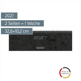 Querterminbuch Mod. 777 2027 | 32,6×10,2 cm, Karton, schwarz