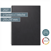 Buchkalender Premium Mod. 781 2027 | A4, Kunststoff, schwarz