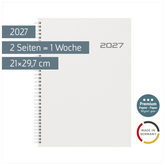Buchkalender Premium Mod. 781 2027 | A4, Kunststoff, transparent