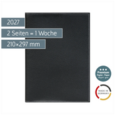 Buchkalender Premium Mod. 781 2027 | A4, Kunstleder, schwarz