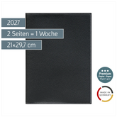 Buchkalender Premium Mod. 781 2027 | A4, Kunstleder, schwarz