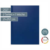 Buchkalender Premium Mod. 781 2027 | A4, Kunststoff, blau