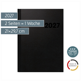 Buchkalender Premium Mod. 781 2027 | A4, Kunststoff, schwarz