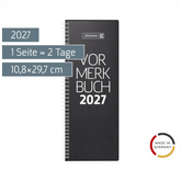 Vormerkbuch Mod. 784 2027 | 10,8×29,7 cm, Kunststoff, schwarz
