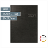 Buchkalender Mod. 787 2027 | A4, Kunststoff, schwarz