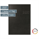 Buchkalender Mod. 787 2027 | A4, Kunststoff, schwarz
