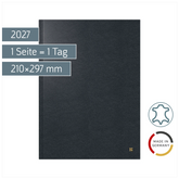 Buchkalender Mod. 787 2027 | A4, Leder, schwarz