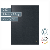 Buchkalender Mod. 787 2027 | A4, Leder, schwarz