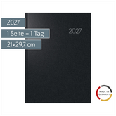 Buchkalender Mod. 787 2027 | A4, Kunststoff, schwarz