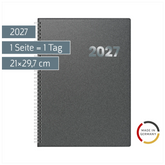 Buchkalender Mod. 789 2027 | A4, Kunststoff, grau