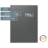 Buchkalender Mod. 789 2027 | A4, Kunststoff, grau