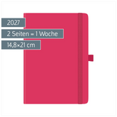 Buchkalender Kompagnon Mod. 791 66 2027 | A5, Kunststoff, pink