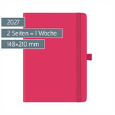 Buchkalender Kompagnon Mod. 791 66 2027 | A5, Kunststoff, pink