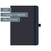 Buchkalender Kompagnon Mod. 791 66 2027 | A5, Kunststoff, dunkelblau