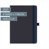 Buchkalender Kompagnon Mod. 791 66 2027 | A5, Kunststoff, dunkelblau