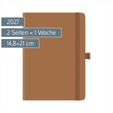 Buchkalender Kompagnon Mod. 791 66 2027 | A5, Kunststoff, braun