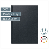Buchkalender Mod. 795 2027 | A5, Leder, schwarz