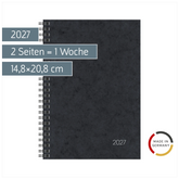 Buchkalender Mod. 796 2027 | A5, Karton, schwarz