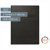 Buchkalender Mod. 796 2027 | A5, Kunststoff, schwarz