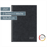 Buchkalender Mod. 797 2027 | 16,8×24 cm, Karton, schwarz