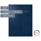 Buchkalender Mod. 797 2027 | 16,8×24 cm, Kunststoff, blau