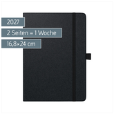 Buchkalender Kompagnon Mod. 797 66 2027 | 16,8×24 cm, Kunststoff, schwarz