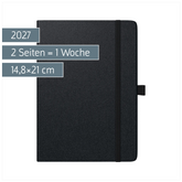 Buchkalender Kompagnon Mod. 799 66 2027 | A5, Kunststoff, schwarz