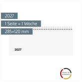 Querterminbuch Mod. 870 2027 | 285×120 mm, Karton, weiß