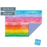 Motivkarton „Colourful Wood“ | 50×70 cm, 240 g/m², bunt
