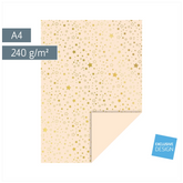 Motivkarton „Sterne“ | A4, 240 g/m², creme/gold glänzend