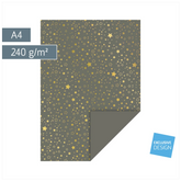 Motivkarton „Sterne“ | A4, 240 g/m², anthrazit/gold glänzend