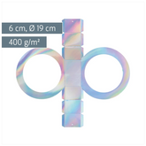 Rundlaternen-Zuschnitt | Ø 19 cm 6 cm, 400 g/m², silber irisierend
