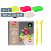 Bastel-Set Kneten & Radieren „Crazy Neon“ | 100 g