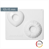 Gießform „Herz, Blume“ Kerzenhalter | 105-115 mm, weiß