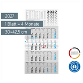 4-Monatskalender 2027 „UWS“ | 30×55,5 cm