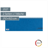 Querterminbuch 2027 | 29,7×10,5 cm, Karton, blau