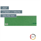 Querterminbuch 2027 | 326×102 mm, Karton, grün