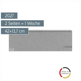 Querterminbuch 2027 | 42×13,7 cm, Karton, grau