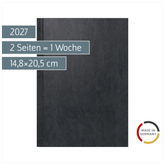 Buchkalender 2027 | A5, Kunststoff, schwarz