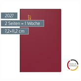 Taschenkalender Mod. partner/Industrie I 2027 | A7, Kunststoff, bordeaux