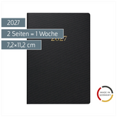 Taschenkalender Design Line Mod. partner/Industrie I 2027 „Black“ | A7, Textil