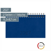 Taschenkalender Mod. TM 17/contacter 2027 | A6 quer, Kunstleder, blau