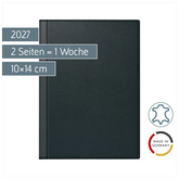 Taschenkalender Mod. perfect/Technik I 2027 | A6, Leder, schwarz