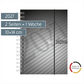 Taschenkalender Mod. perfect/Technik I 2027 | A6, Kunststoff, anthrazit