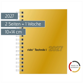 Taschenkalender Mod. perfect/Technik I 2027 | A6, Karton, gold