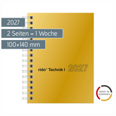 Taschenkalender Mod. perfect/Technik I 2027 | A6, Karton, gold